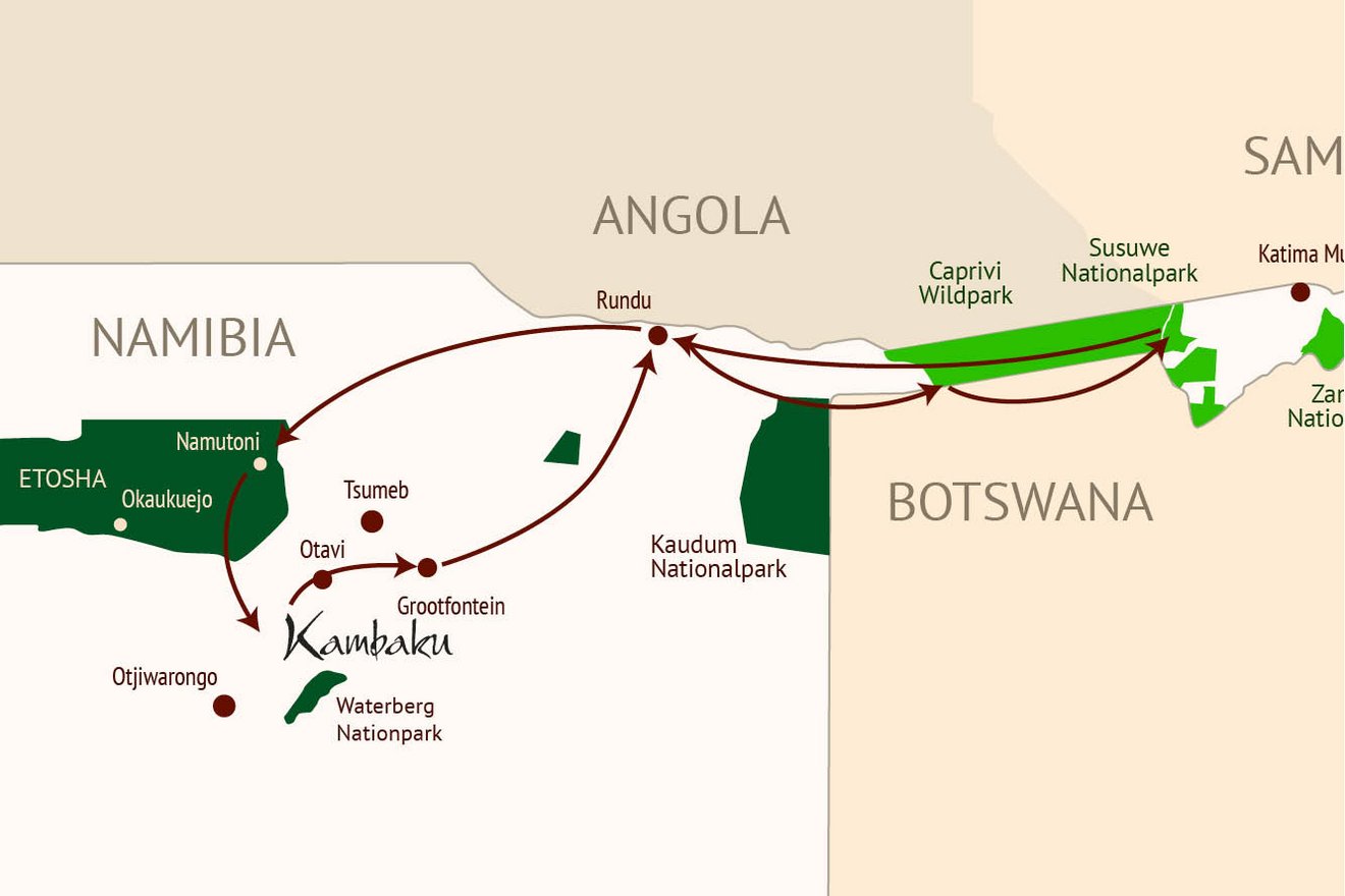 Kambaku-Map-6Days-CapriviEtosha